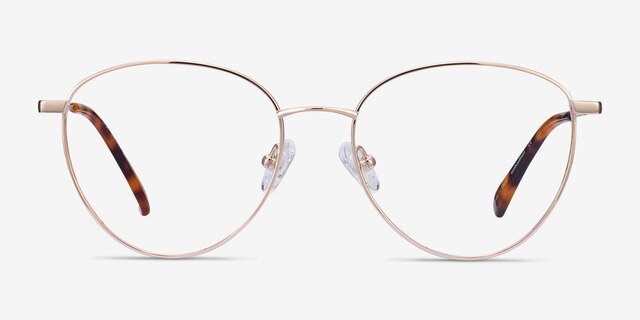 Lila Gold TitaniumEyeglass Frames from EyeBuyDirect, Front View