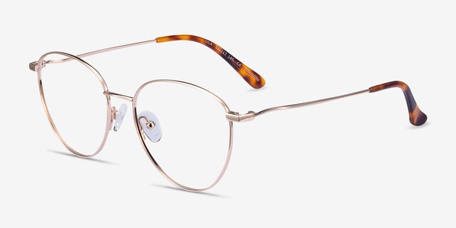 Lila Gold TitaniumEyeglass Frames from EyeBuyDirect, Angle View