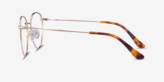 Lila Gold TitaniumEyeglass Frames from EyeBuyDirect, Side View