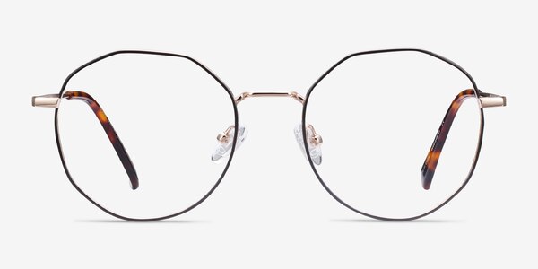 Julia Black & Gold Titanium Eyeglass Frames