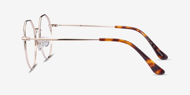Julia Black & Gold TitaniumEyeglass Frames from EyeBuyDirect, Side View