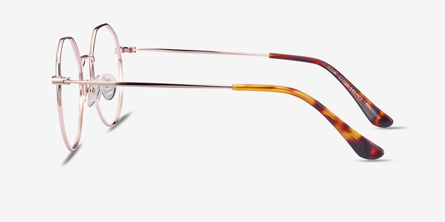 Julia Or rose TitaniumMontures de lunettes de vue d'EyeBuyDirect, Vue de Côté
