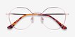 Julia Rose Gold TitaniumEyeglass Frames from EyeBuyDirect, Closed View