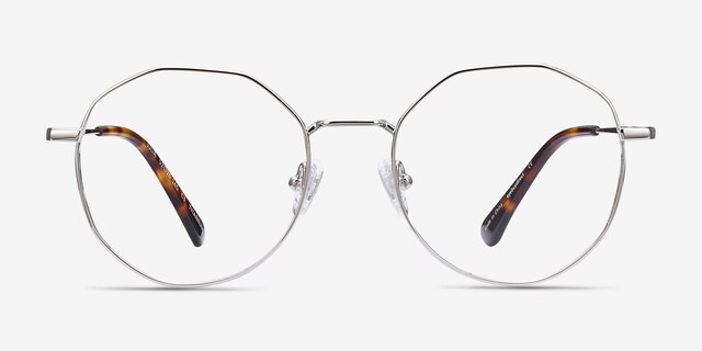 Julia Silver TitaniumEyeglass Frames from EyeBuyDirect, Front View