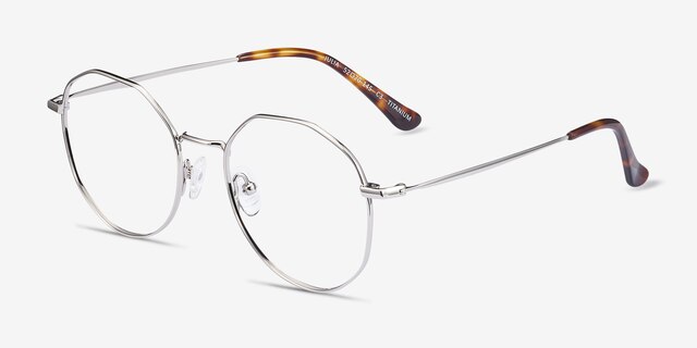 Julia Silver TitaniumEyeglass Frames from EyeBuyDirect, Angle View