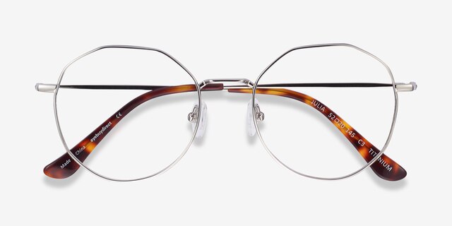 Julia Silver TitaniumEyeglass Frames from EyeBuyDirect, Closed View
