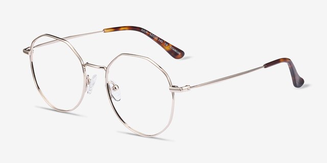 Julia Gold TitaniumEyeglass Frames from EyeBuyDirect, Angle View