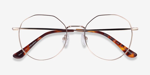 Julia Gold TitaniumEyeglass Frames from EyeBuyDirect, Closed View