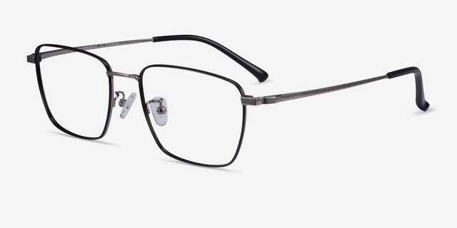 Lorem Black Gunmetal TitaniumEyeglass Frames from EyeBuyDirect, Angle View