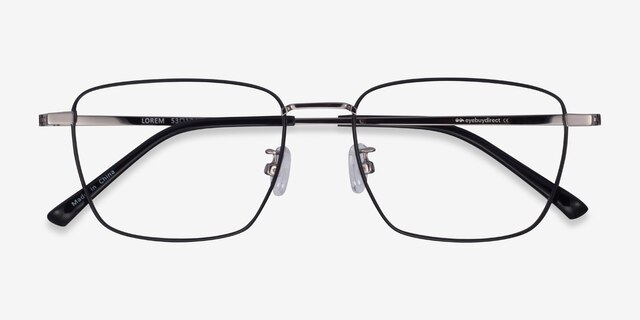 Lorem Black Gunmetal TitaniumEyeglass Frames from EyeBuyDirect, Closed View