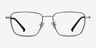 Lorem Black Silver TitaniumEyeglass Frames from EyeBuyDirect, Front View