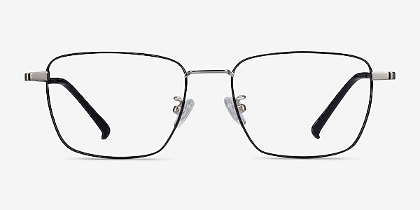 Lorem Black Silver Titanium Eyeglass Frames