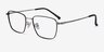 Lorem Black Silver TitaniumEyeglass Frames from EyeBuyDirect, Angle View