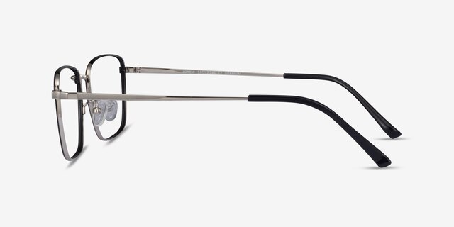 Lorem Black Silver TitaniumEyeglass Frames from EyeBuyDirect, Side View