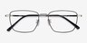 Lorem Black Silver TitaniumEyeglass Frames from EyeBuyDirect, Closed View
