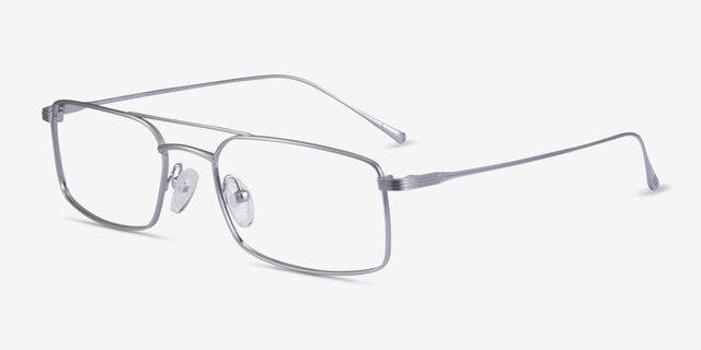 Johnson Silver TitaniumEyeglass Frames from EyeBuyDirect, Angle View