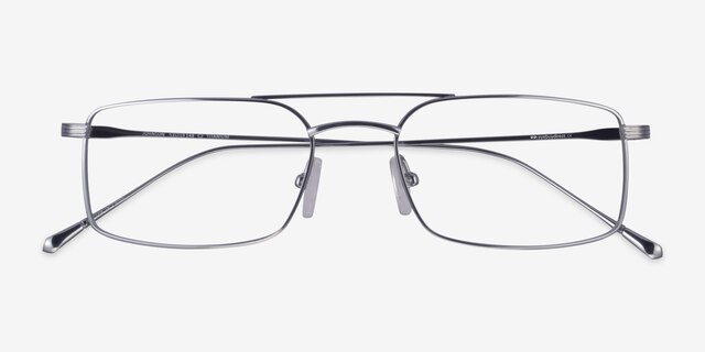 Johnson Silver TitaniumEyeglass Frames from EyeBuyDirect, Closed View