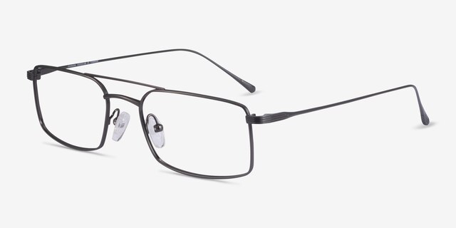 Johnson Dark Gunmetal TitaniumEyeglass Frames from EyeBuyDirect, Angle View