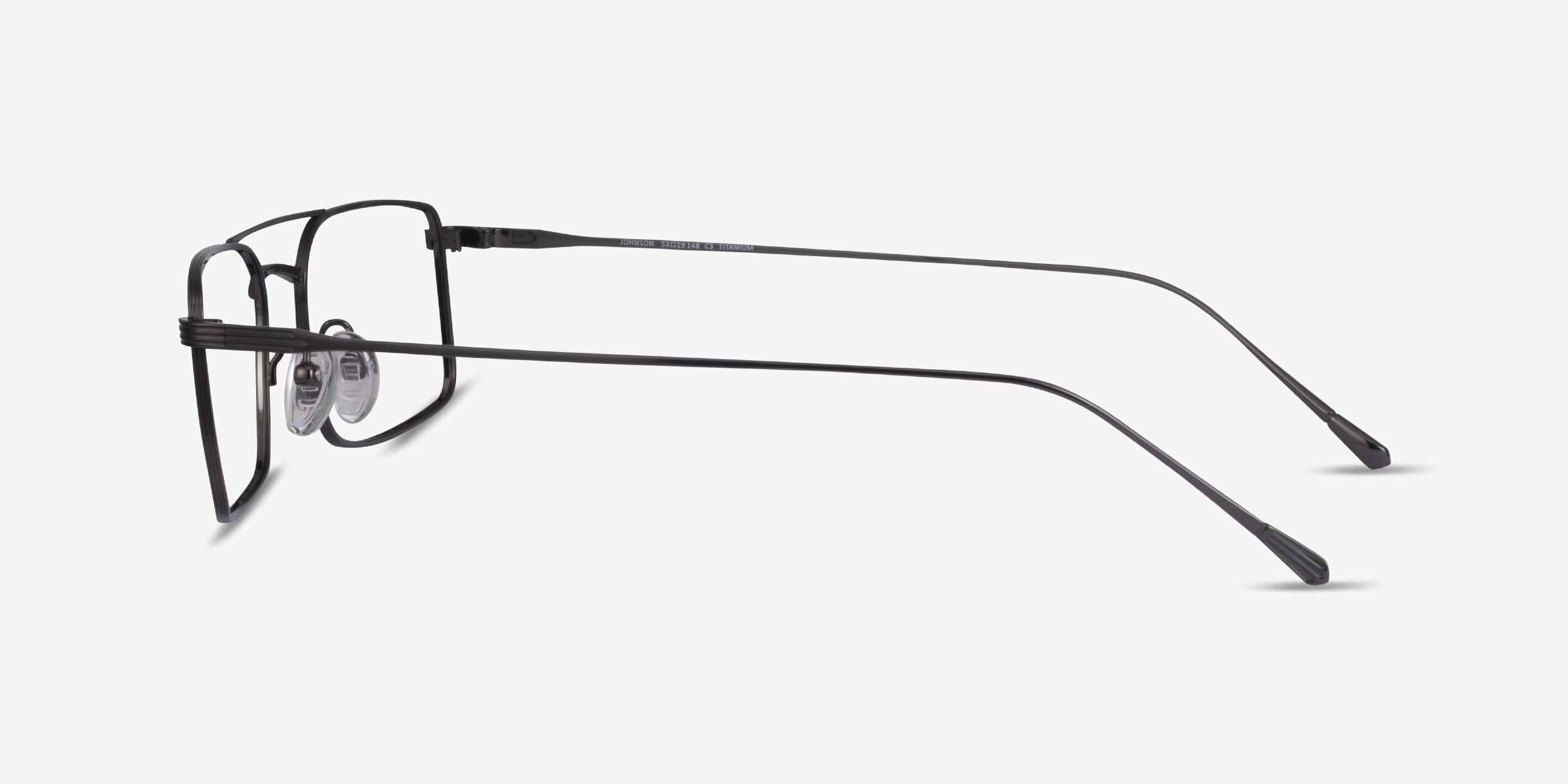 Johnson Aviator Dark Gunmetal Glasses for Men | Eyebuydirect