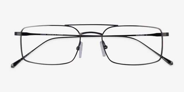 Johnson Dark Gunmetal TitaniumEyeglass Frames from EyeBuyDirect, Closed View