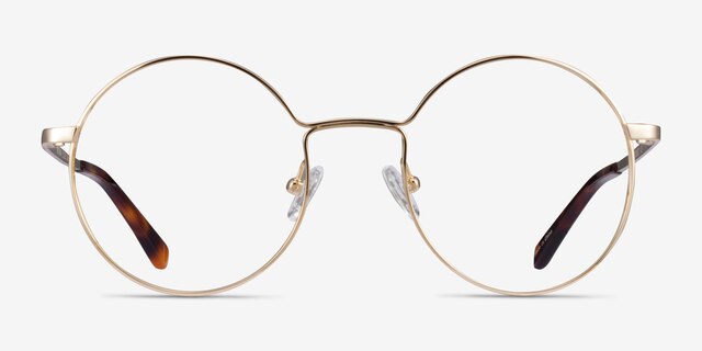 Midtown Gold TitaniumEyeglass Frames from EyeBuyDirect, Front View