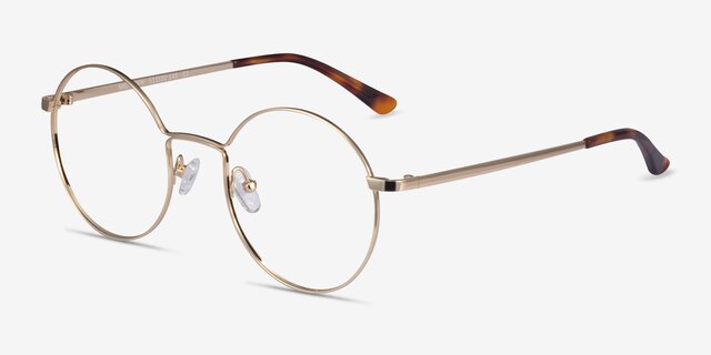 Midtown Gold TitaniumEyeglass Frames from EyeBuyDirect, Angle View