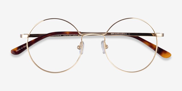 Midtown Gold TitaniumEyeglass Frames from EyeBuyDirect, Closed View