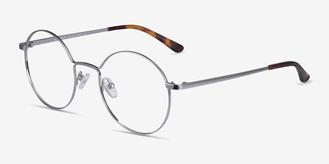 Midtown Silver TitaniumEyeglass Frames from EyeBuyDirect, Angle View