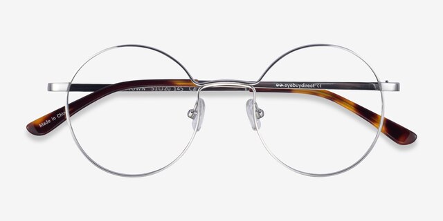 Midtown Silver TitaniumEyeglass Frames from EyeBuyDirect, Closed View
