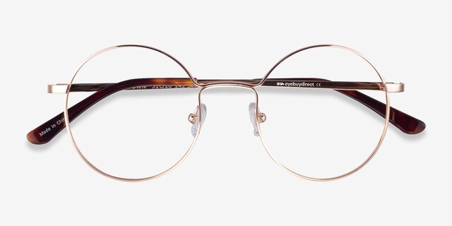 Midtown Rose Gold TitaniumEyeglass Frames from EyeBuyDirect, Closed View