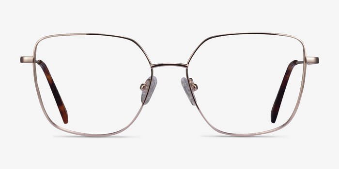 Bessie Gold Titanium Eyeglass Frames from EyeBuyDirect