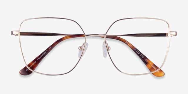 Bessie Gold TitaniumEyeglass Frames from EyeBuyDirect, Closed View