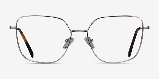 Bessie Silver TitaniumEyeglass Frames from EyeBuyDirect, Front View