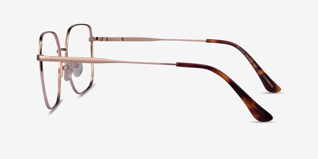 Bessie Rose Gold TitaniumEyeglass Frames from EyeBuyDirect, Side View