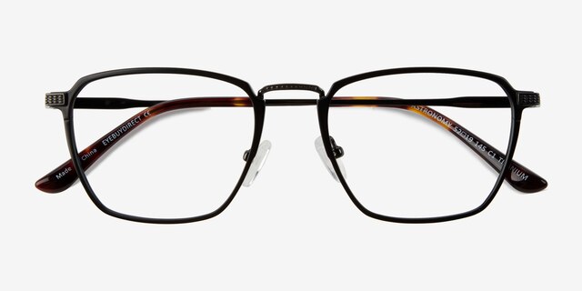 Astronomy Matte Black TitaniumEyeglass Frames from EyeBuyDirect, Closed View