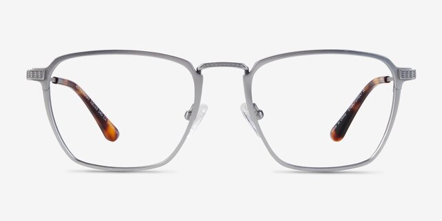 Astronomy Matte Silver TitaniumEyeglass Frames from EyeBuyDirect, Front View