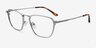 Astronomy Matte Silver TitaniumEyeglass Frames from EyeBuyDirect, Angle View