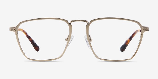 Astronomy Matte Gold TitaniumEyeglass Frames from EyeBuyDirect, Front View