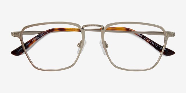 Astronomy Matte Gold TitaniumEyeglass Frames from EyeBuyDirect, Closed View