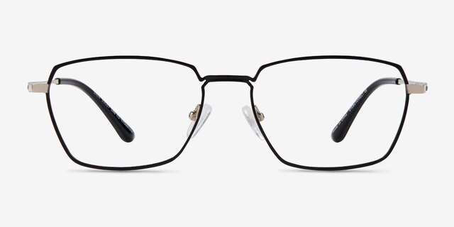 Eren Black Gold TitaniumEyeglass Frames from EyeBuyDirect, Front View