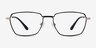 Eren Black Gold TitaniumEyeglass Frames from EyeBuyDirect, Front View