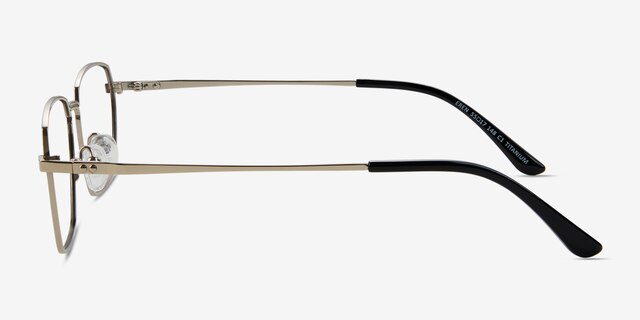 Eren Black Gold TitaniumEyeglass Frames from EyeBuyDirect, Side View