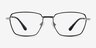 Eren Black Silver TitaniumEyeglass Frames from EyeBuyDirect, Front View
