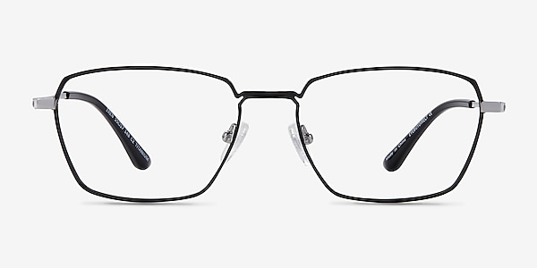 Eren Black Silver Titanium Eyeglass Frames