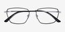 Eren Black Silver TitaniumEyeglass Frames from EyeBuyDirect, Closed View