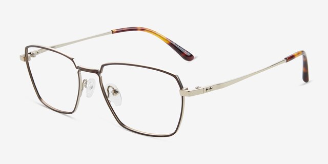 Eren Bronze Gold TitaniumEyeglass Frames from EyeBuyDirect, Angle View