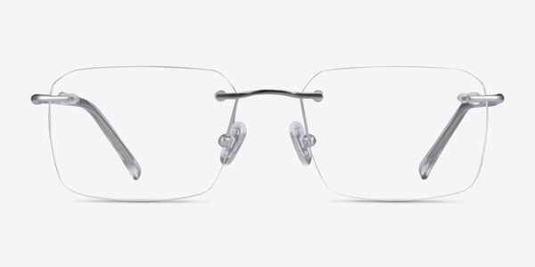 Nate Silver Clear Titanium Eyeglass Frames