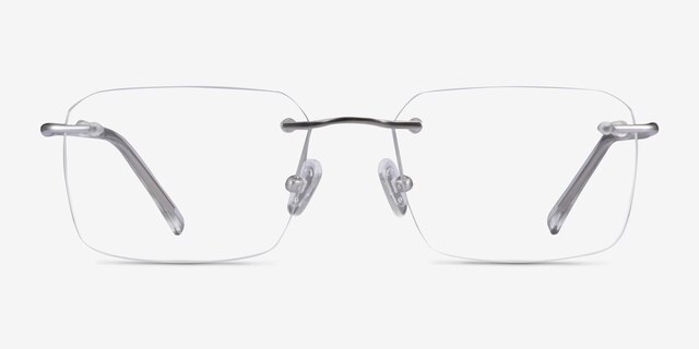 Nate Silver Clear TitaniumEyeglass Frames from EyeBuyDirect, Front View