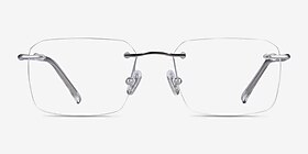Nate Silver Clear Titanium Montures de lunettes de vue d'EyeBuyDirect, Vue de Face