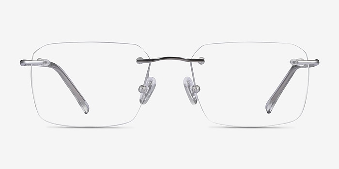 Nate Silver Clear Titanium Eyeglass Frames from EyeBuyDirect